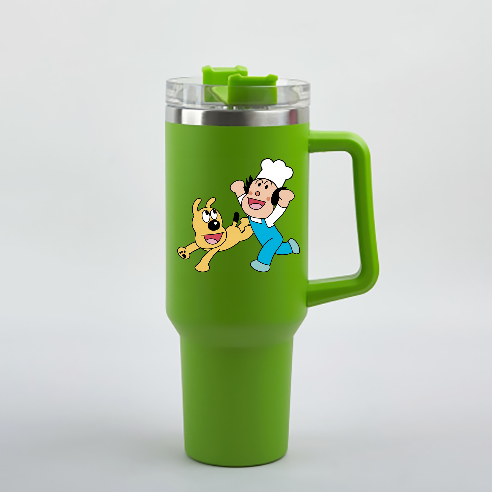 （画像用） アンパンマン Anpanman 1200mL車用タンブラー - クリスタルステッカー（プラスチックストロー付き）